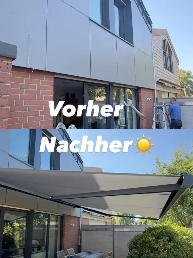 Instagram-Beitrag: WAREMA K60 Vollkassettenmarkise vorher und nachher