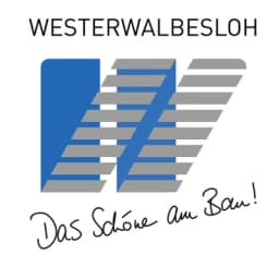 Westerwalbesloh-Logo mit stilisiertem W für Sonnenschutzlösungen, Maßanfertigung in Gütersloh, OWL, Handwerk, Montage.